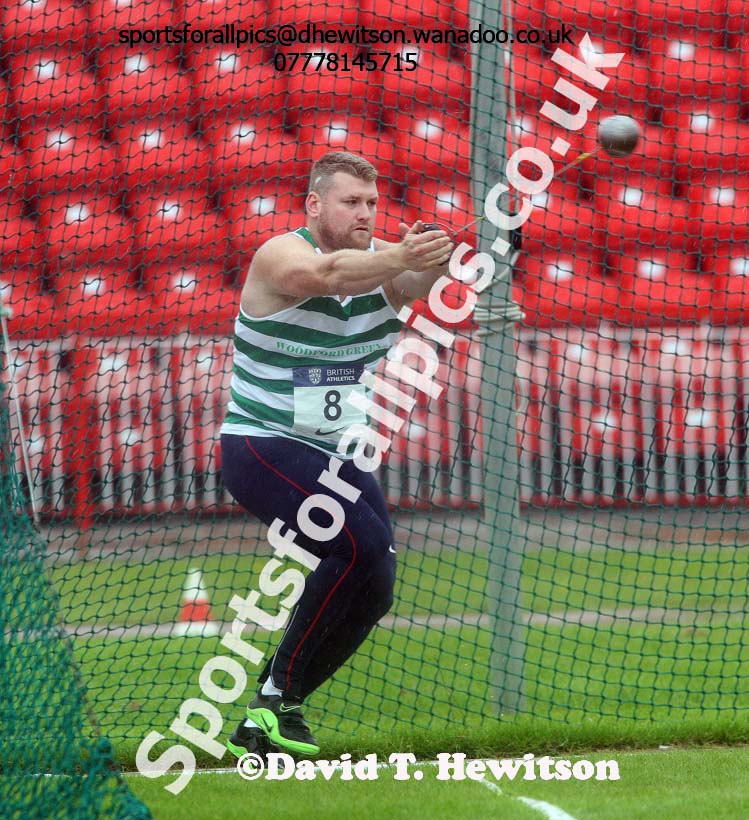 Andrew Frost (Woodford Green) winner of the hammer during the British National League, Division 1, Gateshead. Photo: David T. Hewitson/Sports for All Pics